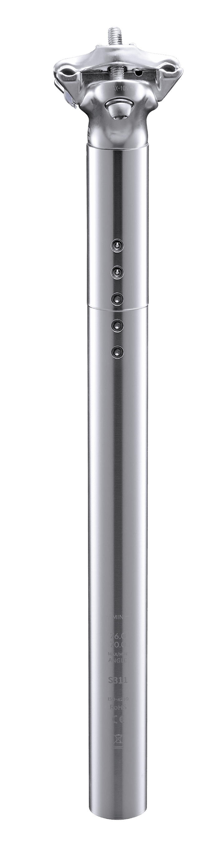 Sadelstolpe 27,2Mm Inbyggd belysning USB Silver Cykel