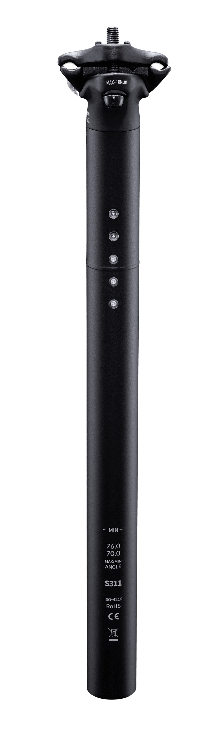 Sadelstolpe 27,2Mm Inbyggd belysning USB Svart Cykel