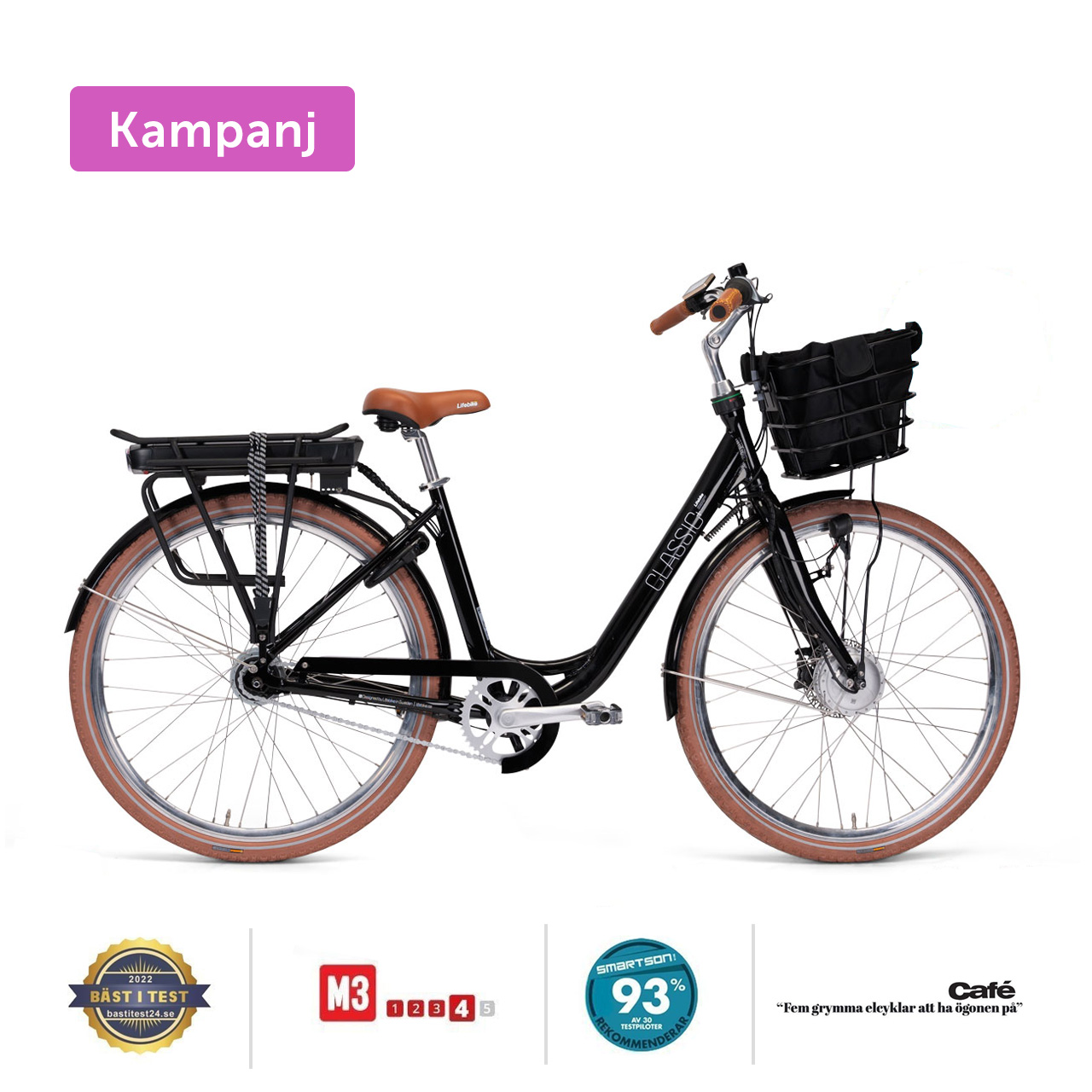 Lifebike Classic+ G11 8vxl - Svart Elcykel  Klassisk 2024